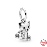 925 Silver Dog Charm Bead Fit Bracelet DIY Jewelry For Women