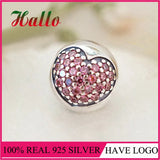 Silver 925 Love Heart Clip Beads For Women Bracelet Bangle