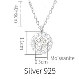 God Power Moissanite Necklace 925 Silver Female Charms Pendants