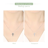 Silver 925 Cross Pendant Zircon Necklace Womens Fine Jewelry