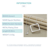 Silver 925 Necklace Square Pendants Necklaces For Women Christmas Gift