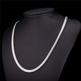 Silver 925 6mm Snake Chain Necklace 16-24 inch Choker Collier Femme