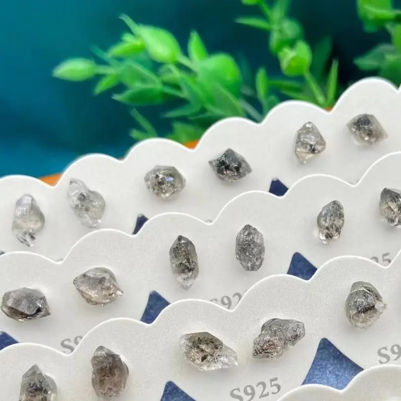 Silver 925 Herkimer Diamond Quartz Ear Stud Earrings
