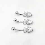 Silver 925 Heart Belly Button Navel Piercing Women Jewelry Body Decorations