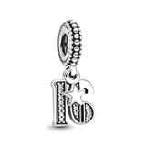 925 Silver Number Charms for Jewelry Making