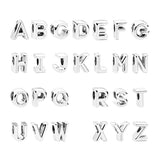 Silver 925 Capital Letter Charms Beads for Bracelets DIY Jewelry Making