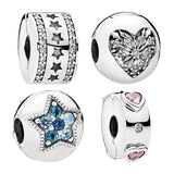 Silver 925 Clips Charms Beads For Bracelets Women DIY Jewelry Making