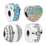 Silver 925 Clips Charms Beads For Bracelets Women DIY Jewelry Making