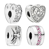Silver 925 Clips Charms Beads For Bracelets Women DIY Jewelry Making