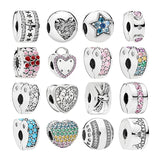 Silver 925 Clips Charms Beads For Bracelets Women DIY Jewelry Making