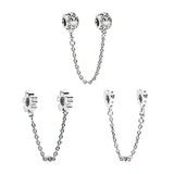 925 Silver Safety Chain Charms Beads for Bracelets Women DIY Jewelry Making