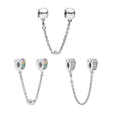 Silver 925 Safety Chain Charms Beads For Bracelets DIY Jewelry Making