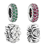 925 Silver Spacer Charms Beads Love Hearts Daisy Flower Star Eternity DIY