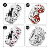 Silver 925 Spacer Charms Beads For Bracelets Zircon Mouse Separators DIY Jewelry