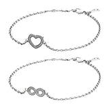 Silver 925 Chain Link Bracelet Women Jewelry Hamsa Hand Clover Infinity Love