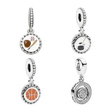 Silver 925 Charms for Women Bracelets DIY - Love Anchor Burger Fries Compass