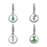 Silver 925 Charms for Women Bracelets DIY - Love Anchor Burger Fries Compass
