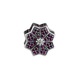 925 Silver Poinsettia & CZ Charms for Bracelets DIY Jewelry Making