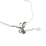Real 925 Silver Dragonfly Necklace for Women Men's Chain Pearl Jewelry Choker