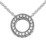 Silver 925 Hearts Necklace Clear CZ For Women