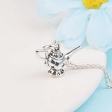 Silver 925 Magic Lamp Pendant Necklace for Women Men