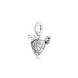 Silver 925 Heart & Angel Wings Necklace For Women Choker Men's Chain Pearl