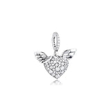 Silver 925 Heart & Angel Wings Necklace For Women Choker Men's Chain Pearl