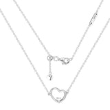Silver 925 Shape of My Heart Necklace & Pendant for Women Men Choker Chain