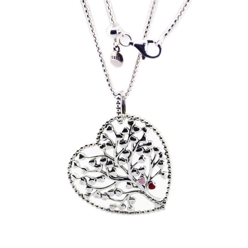 925 Silver Tree of Love Necklace & Pendant For Women Men's Chain