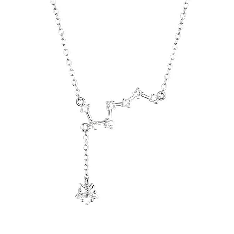 925 Silver Star Necklace For Women Lady Pendant Necklaces The Big Dipper Charms