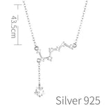 925 Silver Star Necklace For Women Lady Pendant Necklaces The Big Dipper Charms