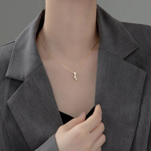 Silver 925 Geometry Interlocking Pendant Necklace Platinum