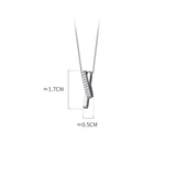Silver 925 Geometry Interlocking Pendant Necklace Platinum