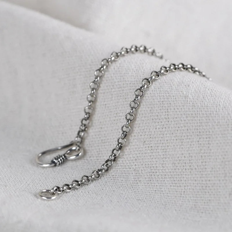 925 Silver Chain Necklace S Hook Sweater Jewelry