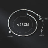 Silver 925 Popcorn Chain Anklet for Women with Diamond Zircon