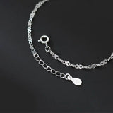 Silver 925 Popcorn Chain Anklet for Women with Diamond Zircon