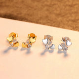 925 Sterling Silver Double Heart Stud Earrings for Women Girls