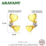 925 Sterling Silver Double Heart Stud Earrings for Women Girls