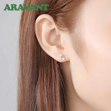 925 Sterling Silver Double Heart Stud Earrings for Women Girls