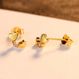 925 Sterling Silver Double Heart Stud Earrings for Women Girls