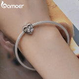 925 Sterling Silver Engraved Name Charm Bead Pet Heart Dangle Bracelet Jewelry