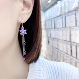 925 Silver Crystal Flower Stud Earrings