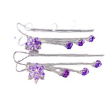 925 Silver Crystal Flower Stud Earrings