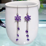 925 Silver Crystal Flower Stud Earrings