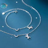 Silver 925 Unicorn Anklet For Women Moon Foot Bracelet On the Leg Jewelry