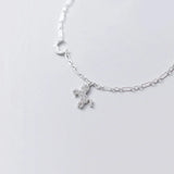 Silver 925 Unicorn Anklet For Women Moon Foot Bracelet On the Leg Jewelry