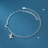 Silver 925 Unicorn Anklet For Women Moon Foot Bracelet On the Leg Jewelry