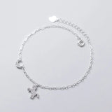 Silver 925 Unicorn Anklet For Women Moon Foot Bracelet On the Leg Jewelry