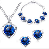 Silver 925 Rhinestone Pendants Jewelry Sets