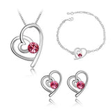 Silver 925 Rhinestone Pendants Jewelry Sets